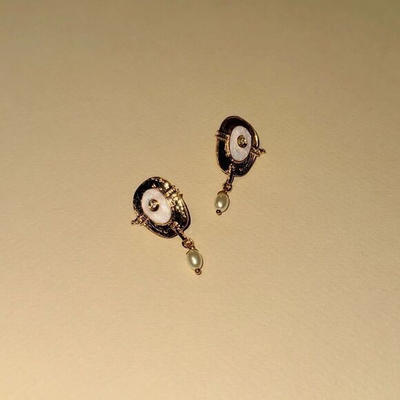Vintage pearl drop earrings N949 - Picture 1 of 4